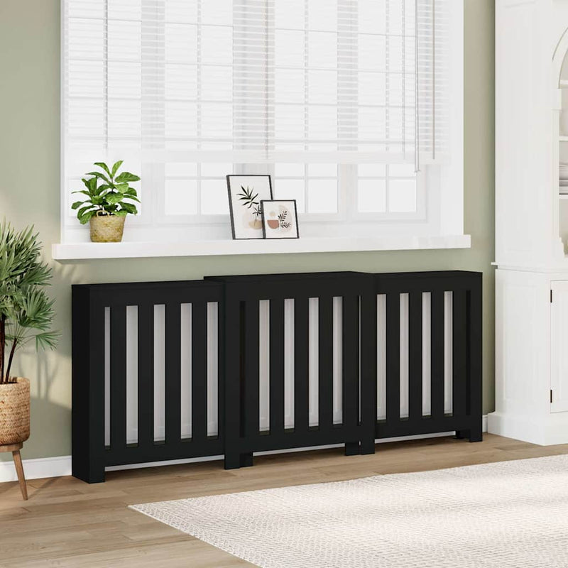 Load image into Gallery viewer, Vidaxl radiatorombouw 205x21,5x83,5 cm bewerkt hout zwart
