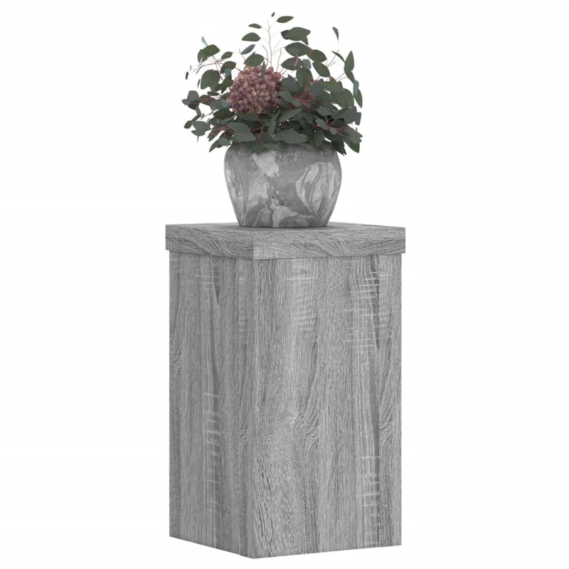 Load image into Gallery viewer, Vidaxl plantenstandaards 2 st 10x10x18 cm bewerkt hout grijs sonoma
