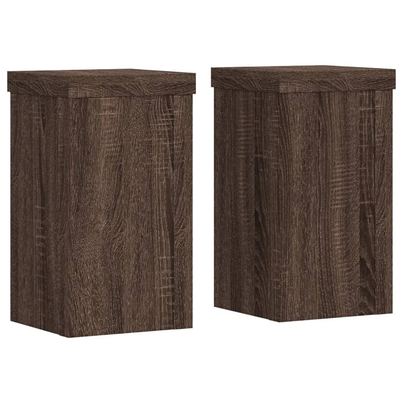 Load image into Gallery viewer, Vidaxl plantenstandaards 2 st 10x10x18 cm bewerkt hout bruin eiken
