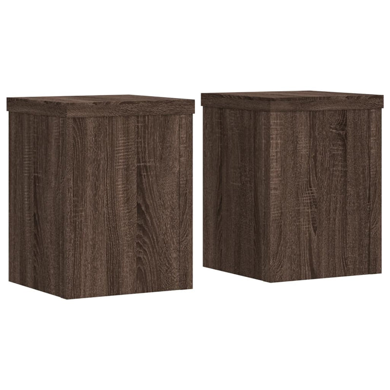 ギャラリービューアに画像をロードする, Vidaxl plantenstandaards 2 st 15x15x20 cm bewerkt hout bruin eiken
