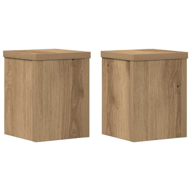 Vidaxl plantenstandaards 2 st 15x15x20 cm hout artisanaal eiken