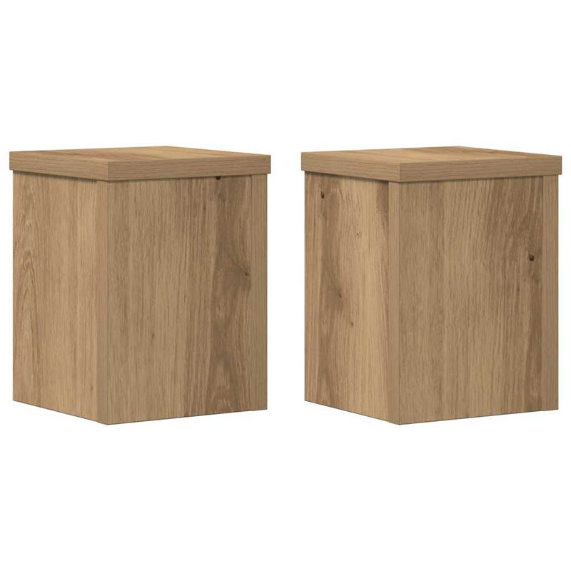 Load image into Gallery viewer, Vidaxl plantenstandaards 2 st 15x15x20 cm hout artisanaal eiken

