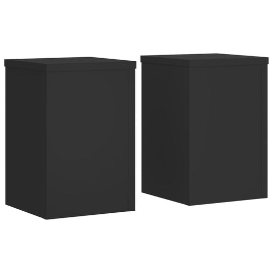 Vidaxl plantenstandaards 2 st 20x20x30 cm bewerkt hout zwart