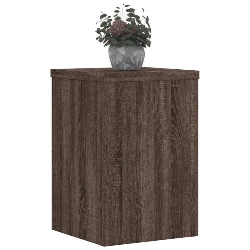 Load image into Gallery viewer, Vidaxl plantenstandaards 2 st 20x20x30 cm bewerkt hout bruin eiken
