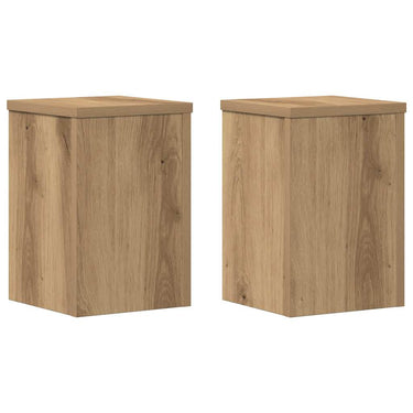 Vidaxl plantenstandaards 2 st 20x20x30 cm hout artisanaal eiken