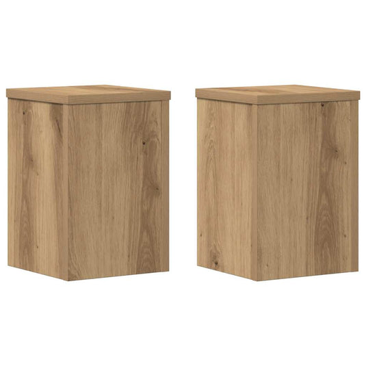 Vidaxl plantenstandaards 2 st 20x20x30 cm hout artisanaal eiken
