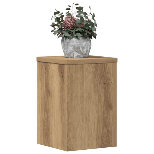 Vidaxl plantenstandaards 2 st 20x20x30 cm hout artisanaal eiken