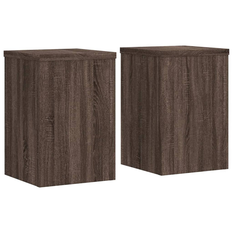 Load image into Gallery viewer, Vidaxl plantenstandaards 2 st 25x25x35 cm bewerkt hout bruin eiken
