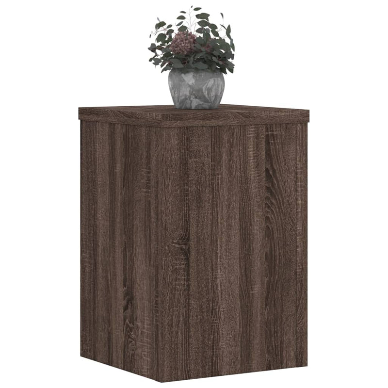 Load image into Gallery viewer, Vidaxl plantenstandaards 2 st 25x25x35 cm bewerkt hout bruin eiken
