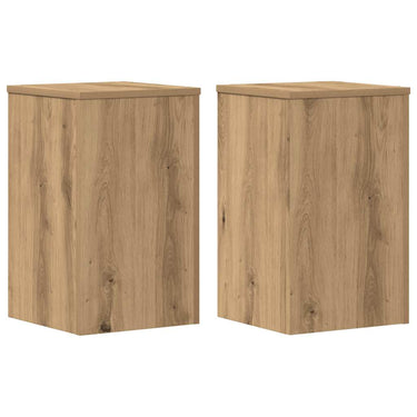 Vidaxl plantenstandaards 2 st 30x30x50 cm hout artisanaal eiken