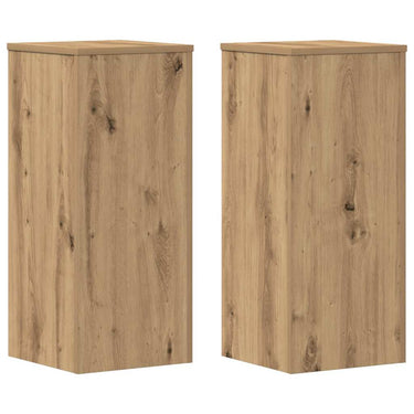 Vidaxl plantenstandaards 2 st 30x30x70 cm hout artisanaal eiken
