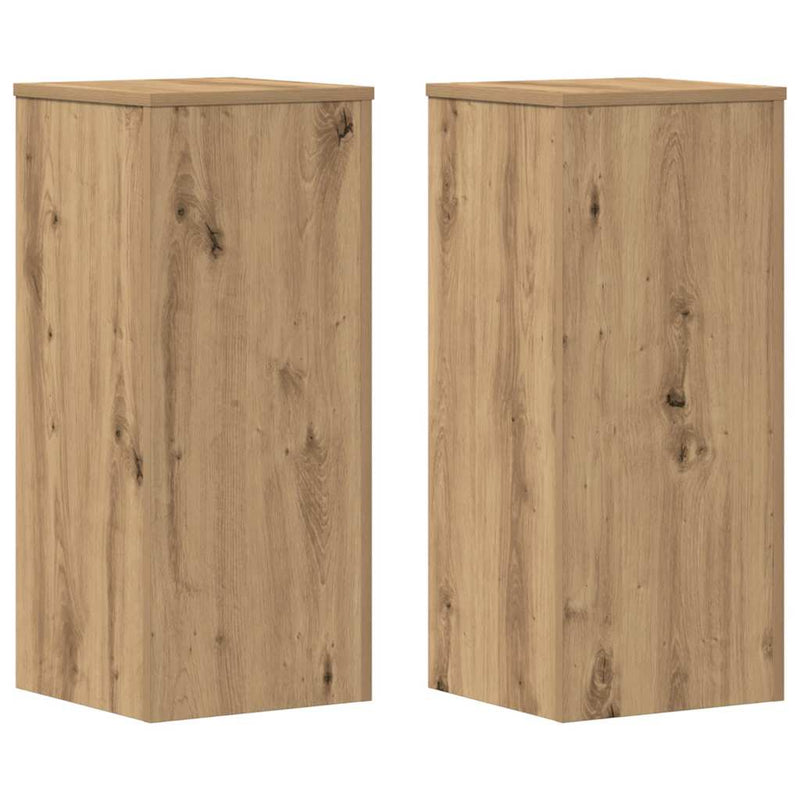 Afbeelding laden in galerijviewer, Vidaxl plantenstandaards 2 st 30x30x70 cm hout artisanaal eiken
