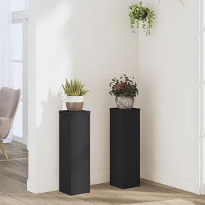 Vidaxl plantenstandaards 2 st 17x17x60 cm bewerkt hout zwart