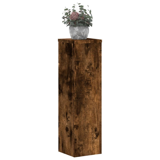 Vidaxl plantenstandaards 2 st 17x17x60 cm bewerkt hout gerookt eiken