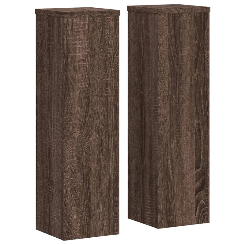 Load image into Gallery viewer, Vidaxl plantenstandaards 2 st 17x17x60 cm bewerkt hout bruin eiken
