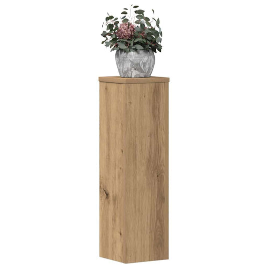 Vidaxl plantenstandaards 2 st 17x17x60 cm hout artisanaal eikenkleurig