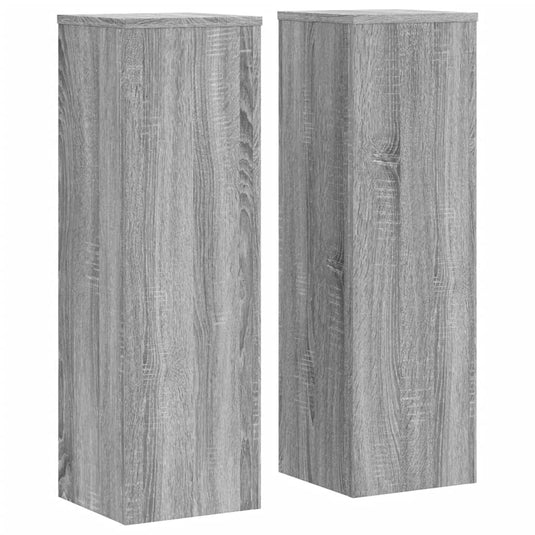 Vidaxl plantenstandaards 2 st 25x25x80 cm bewerkt hout grijs sonoma