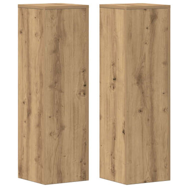 Vidaxl plantenstandaards 2 st 25x25x80 cm hout artisanaal eikenkleurig