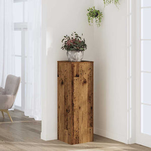Vidaxl plantenstandaard 33x33x100 cm bewerkt hout oud houtkleurig