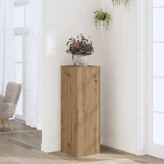 Vidaxl plantenstandaard 33x33x100 cm bewerkt hout artisanaal eiken