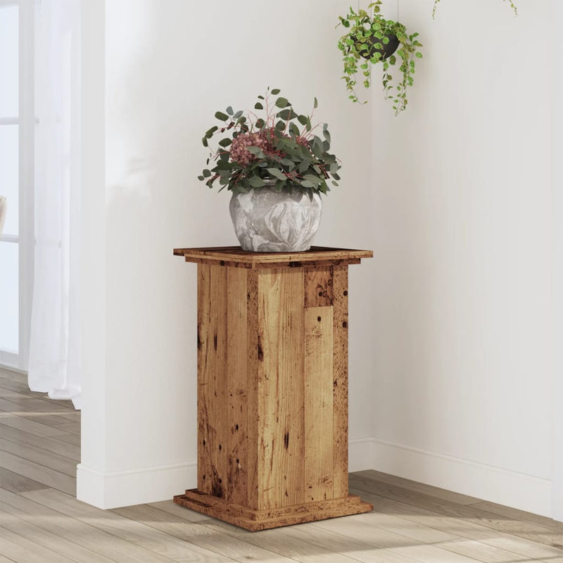 Load image into Gallery viewer, Vidaxl plantenstandaard 33x33x60 cm bewerkt hout oud houtkleurig
