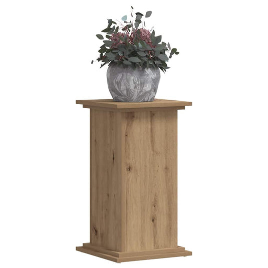 Vidaxl plantenstandaard 33x33x60 cm bewerkt hout artisanaal eiken