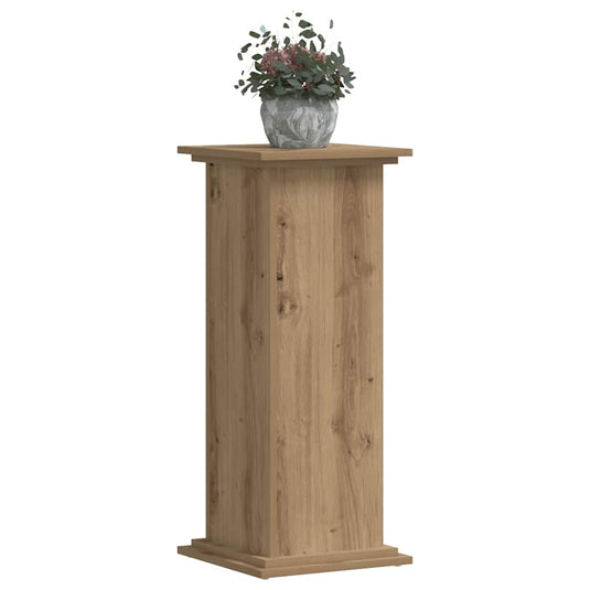 Vidaxl plantenstandaard 33x33x80 cm bewerkt hout artisanaal eikenkleur