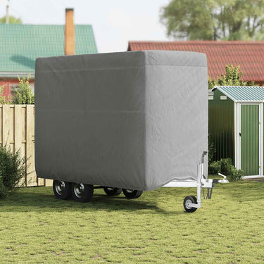 Vidaxl paardentrailerhoes 376x168x240 cm vliesvlies grijs