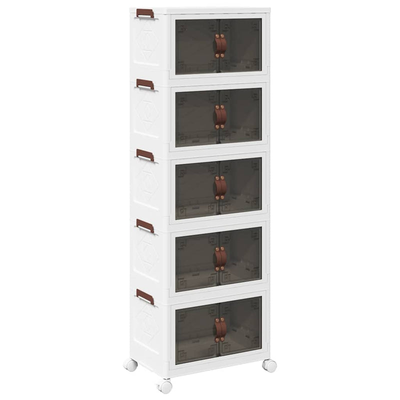Load image into Gallery viewer, Vidaxl opbergbox stapelbaar met wielen 5-laags 28 l 48,5x29,5x139 cm

