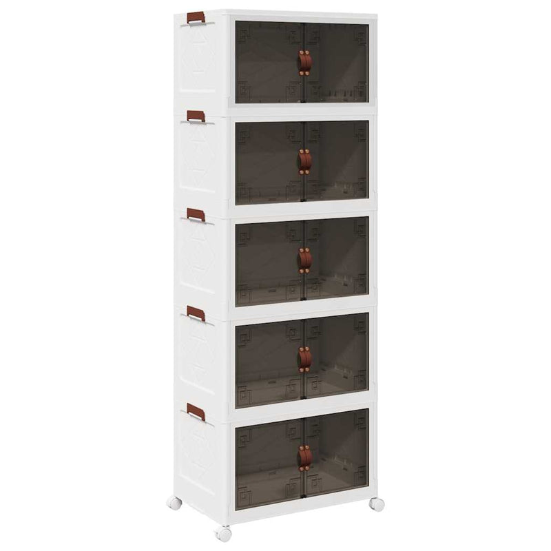 Load image into Gallery viewer, Vidaxl opbergbox stapelbaar met wielen 5-laags 75 l 64x40x179 cm

