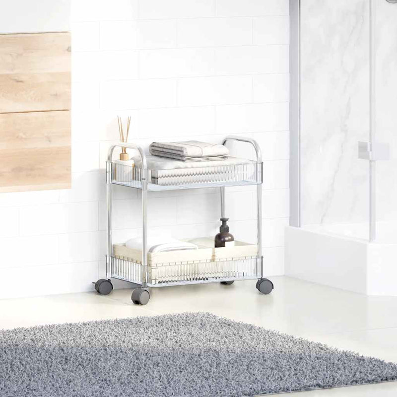 Load image into Gallery viewer, Vidaxl opbergtrolley 2-laags 37x28x43,5 cm acryl transparant
