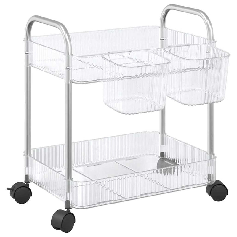 Load image into Gallery viewer, Vidaxl opbergtrolley 2-laags 37x28x43,5 cm acryl transparant

