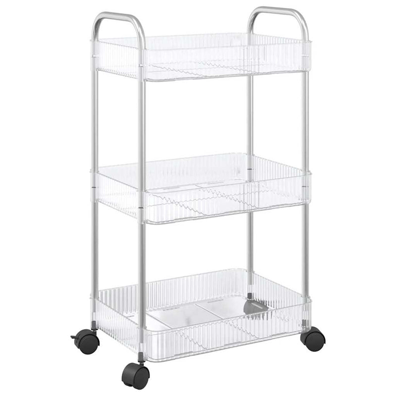 Load image into Gallery viewer, Vidaxl opbergtrolley 3-laags 37x28x68 cm acryl transparant
