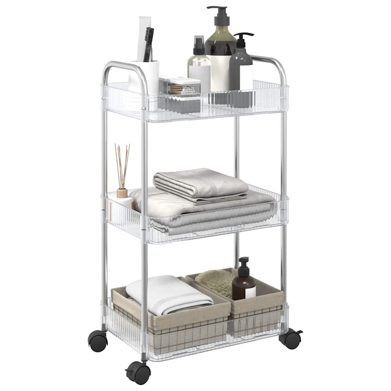 Load image into Gallery viewer, Vidaxl opbergtrolley 3-laags 37x28x68 cm acryl transparant
