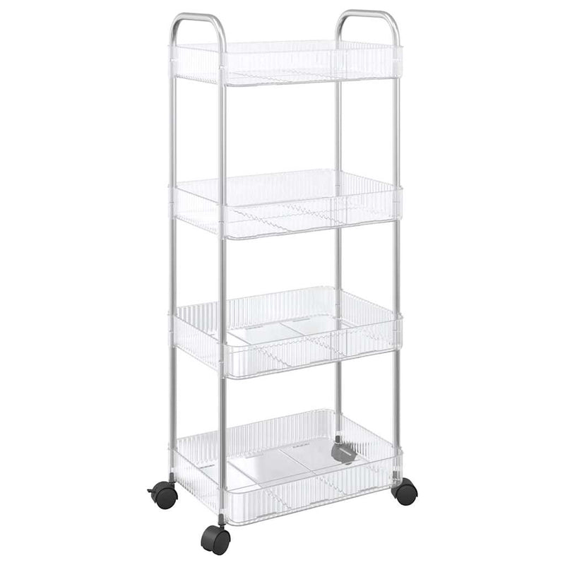 Load image into Gallery viewer, Vidaxl opbergtrolley 4-laags 37x28x95 cm acryl transparant
