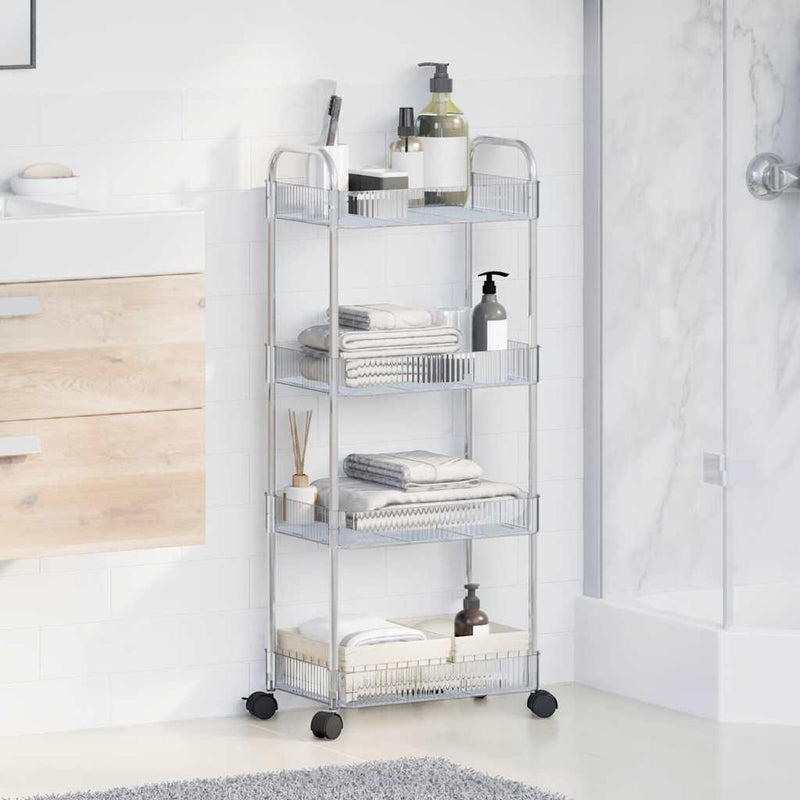 Load image into Gallery viewer, Vidaxl opbergtrolley 4-laags 37x28x95 cm acryl transparant
