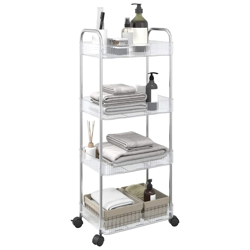 Load image into Gallery viewer, Vidaxl opbergtrolley 4-laags 37x28x95 cm acryl transparant
