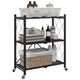 Vidaxl opbergplank op wielen zwart 71x34x88 cm staal