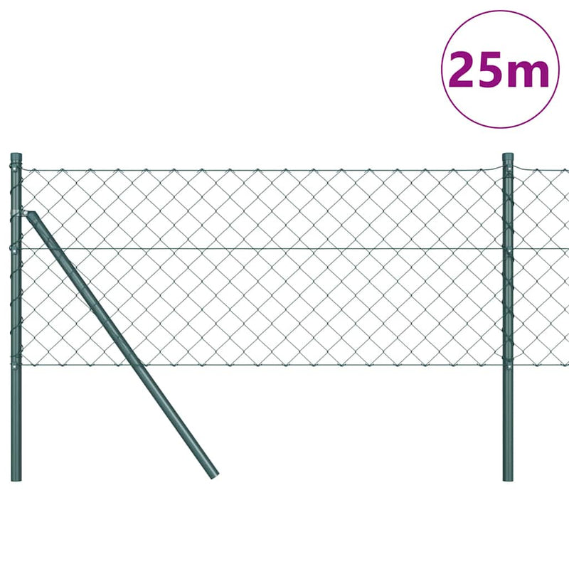 ギャラリービューアに画像をロードする, Vidaxl afrasteringspaal groen 0,8 x 25 m (60 x 60 mm gaas) staal
