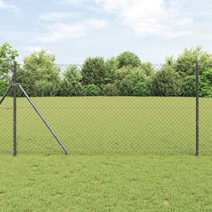 Vidaxl afrasteringspaal grijs 10 x 1 m (40 x 40 mm gaas) staal en pvc