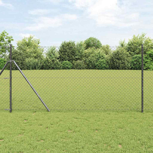 Vidaxl afrasteringspaal grijs 10 x 1 m (40 x 40 mm gaas) staal en pvc