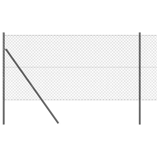 Vidaxl afrasteringspaal grijs 10 x 1 m (40 x 40 mm gaas) staal en pvc