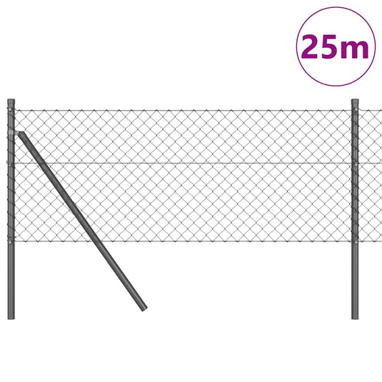 Vidaxl afrasteringspaal grijs 25 x 0,6 m (40 x 40 mm gaas)
