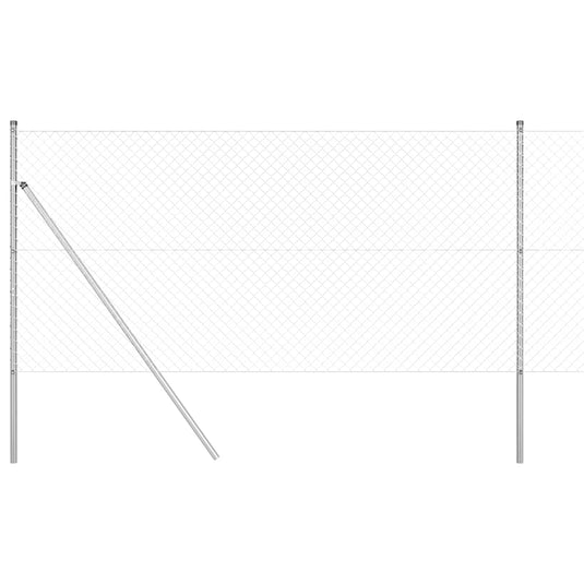 Vidaxl afrasteringspaal zilver 10 x 1 m (40 x 40 mm gaas) staal