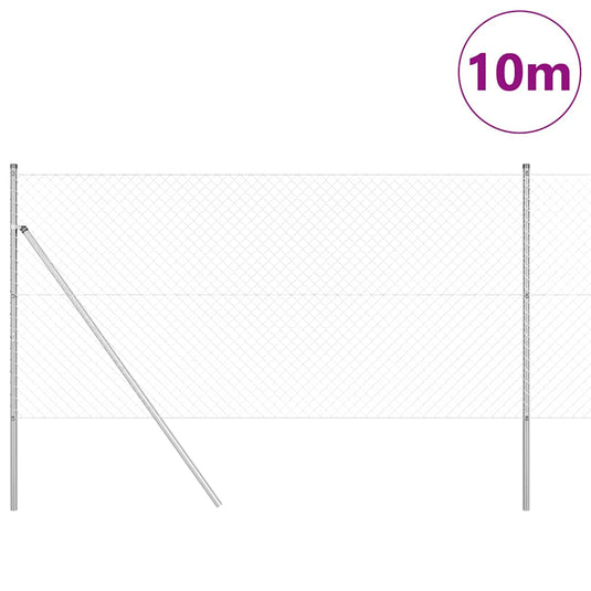 Vidaxl afrasteringspaal zilver 10 x 1 m (40 x 40 mm gaas) staal