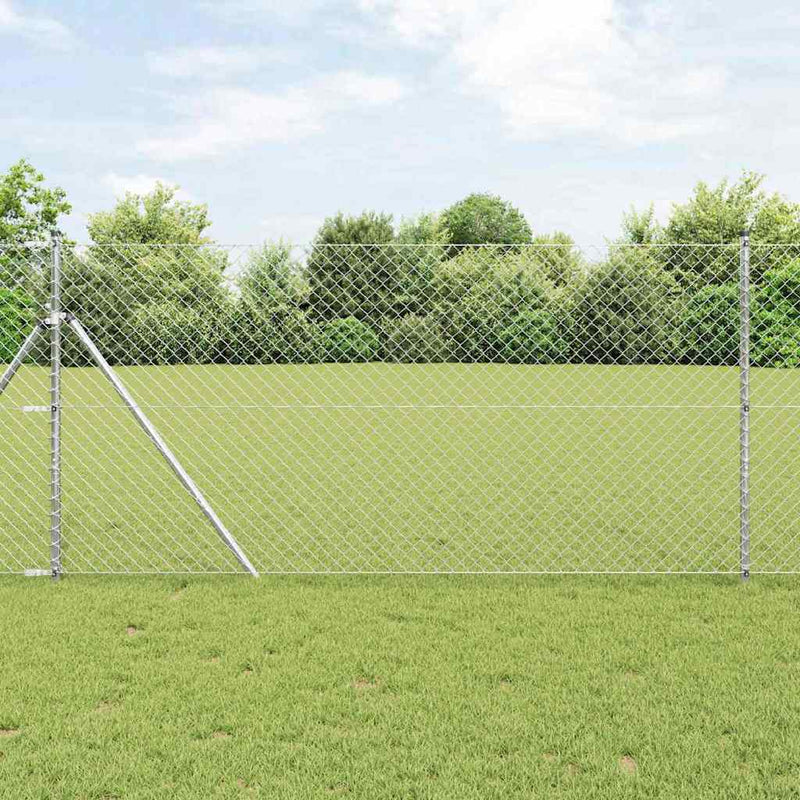Afbeelding laden in galerijviewer, Vidaxl afrasteringspaal zilver 10 x 1,2 m (40 x 40 mm gaas) staal
