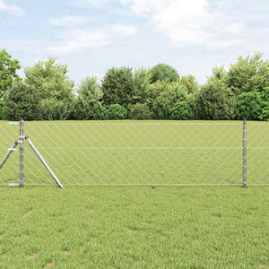Vidaxl afrasteringspaal zilver 10 x 0,4 m (60 x 60 mm gaas) staal