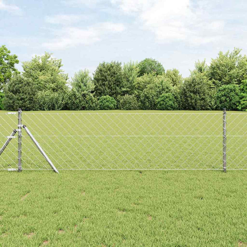 Afbeelding laden in galerijviewer, Vidaxl afrasteringspaal zilver 10 x 0,4 m (60 x 60 mm gaas) staal

