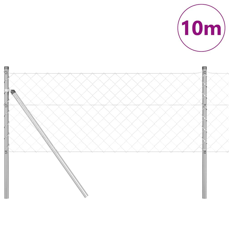 Afbeelding laden in galerijviewer, Vidaxl afrasteringspaal zilver 10 x 0,6 m (60 x 60 mm gaas) staal
