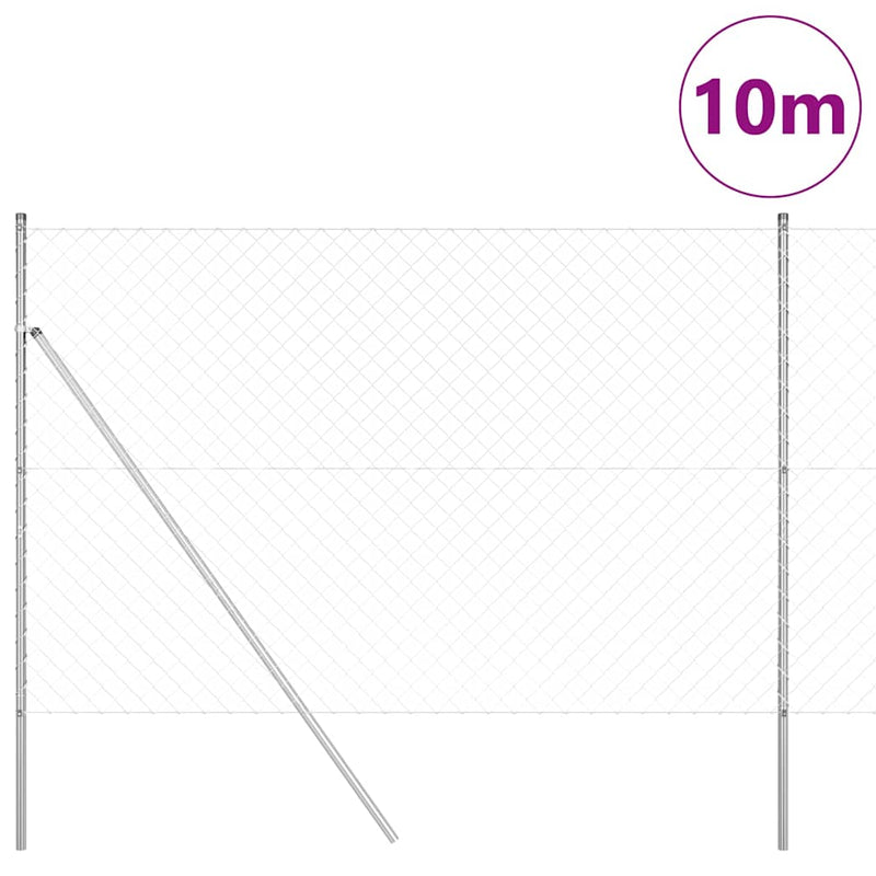 Afbeelding laden in galerijviewer, Vidaxl afrasteringspaal zilver 10 x 1,6 m (60 x 60 mm gaas) staal

